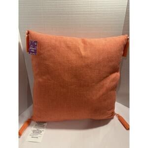 Throw Pillow Melon Color with Tassels, 18x18 NEW